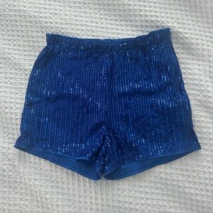 Blue sparkly sequin shorts